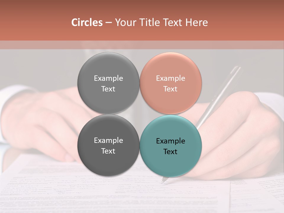 Businessman Writing On A Form PowerPoint Template