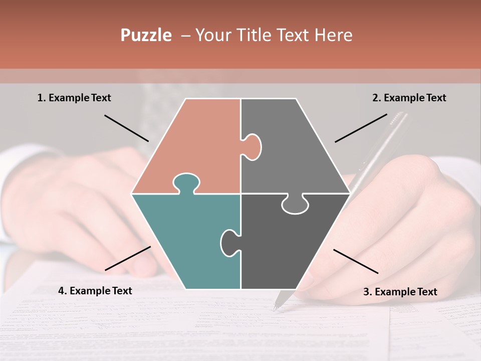 Businessman Writing On A Form PowerPoint Template