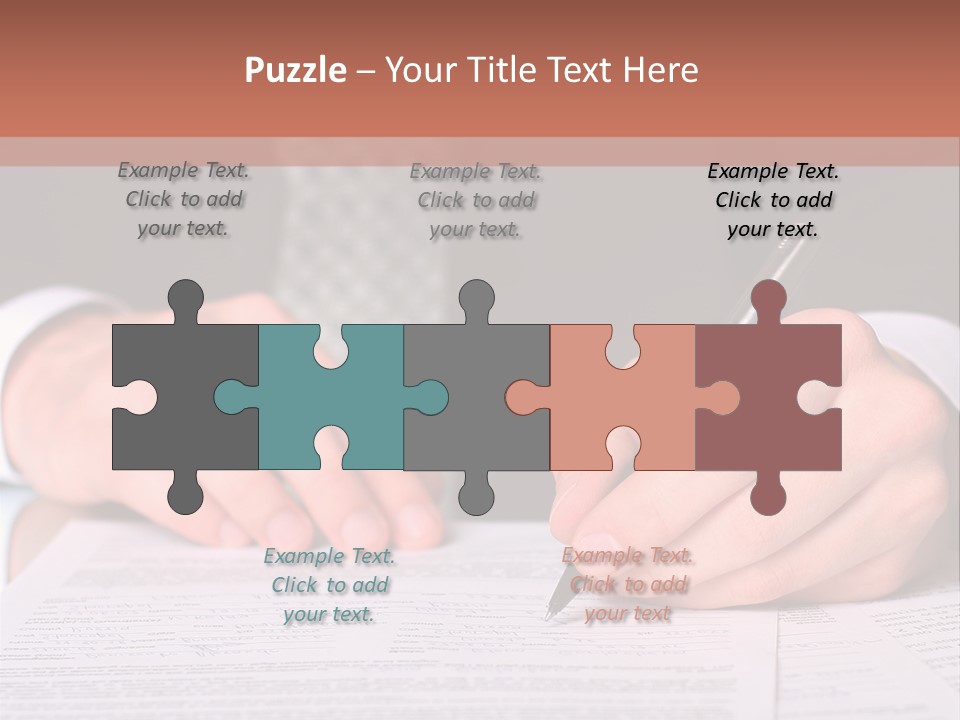 Businessman Writing On A Form PowerPoint Template