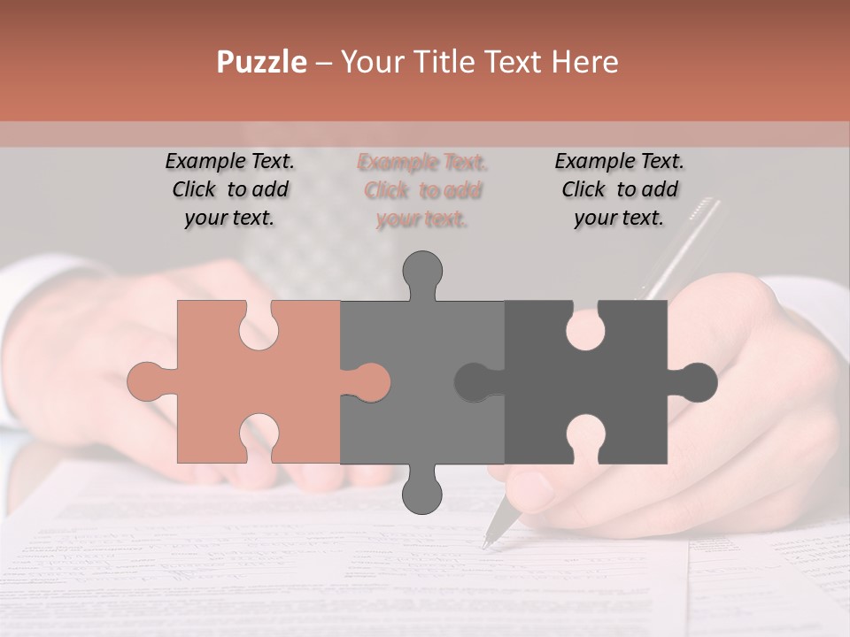 Businessman Writing On A Form PowerPoint Template