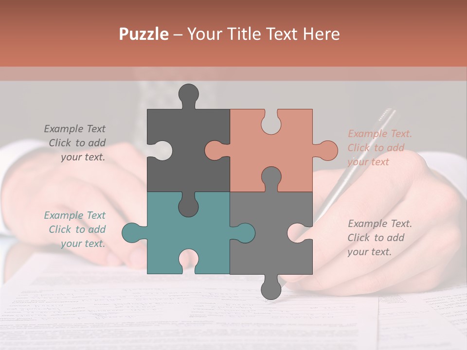 Businessman Writing On A Form PowerPoint Template