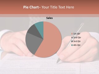 Businessman Writing On A Form PowerPoint Template