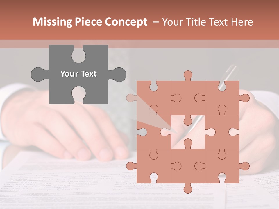 Businessman Writing On A Form PowerPoint Template