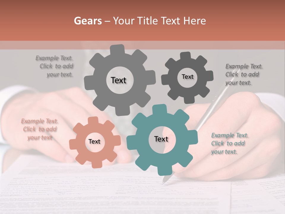 Businessman Writing On A Form PowerPoint Template