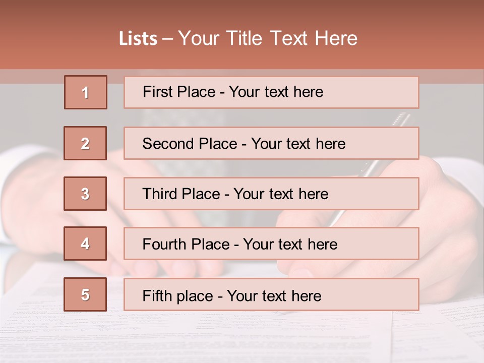 Businessman Writing On A Form PowerPoint Template