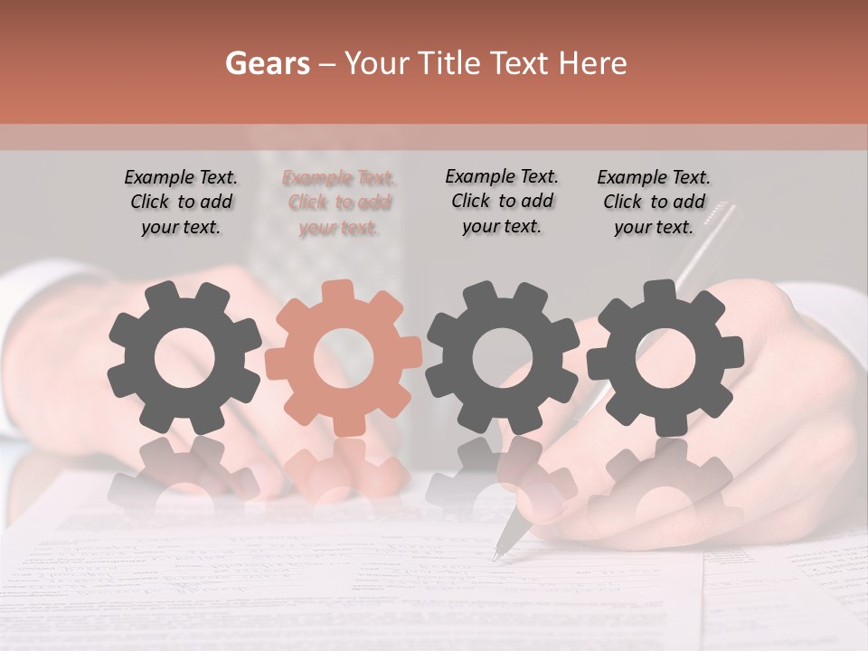 Businessman Writing On A Form PowerPoint Template