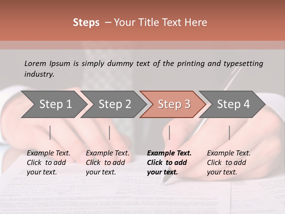 Businessman Writing On A Form PowerPoint Template