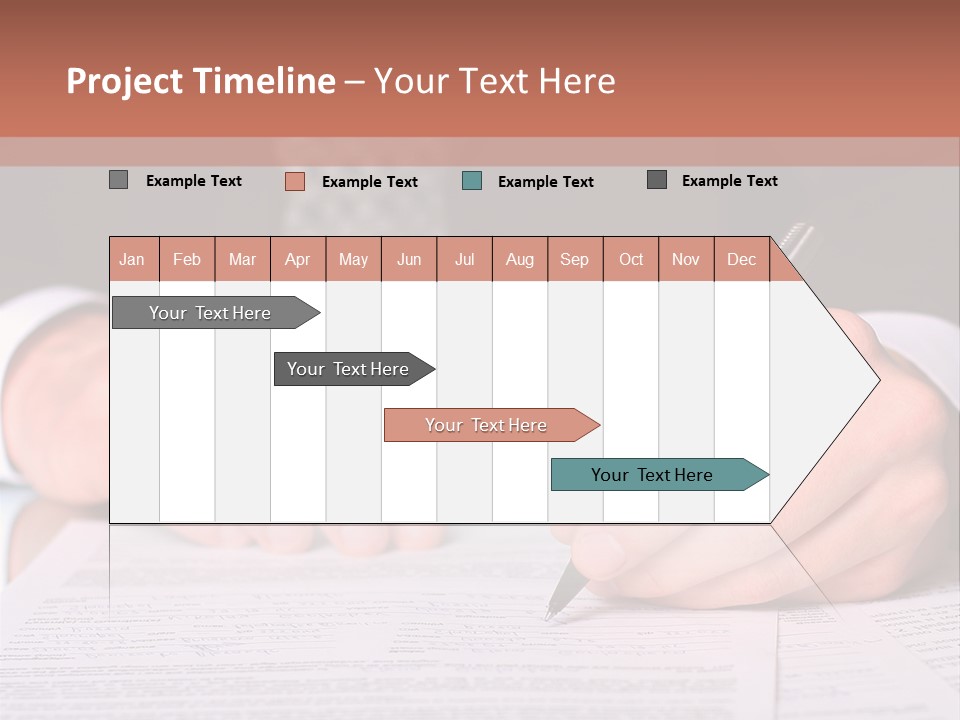 Businessman Writing On A Form PowerPoint Template