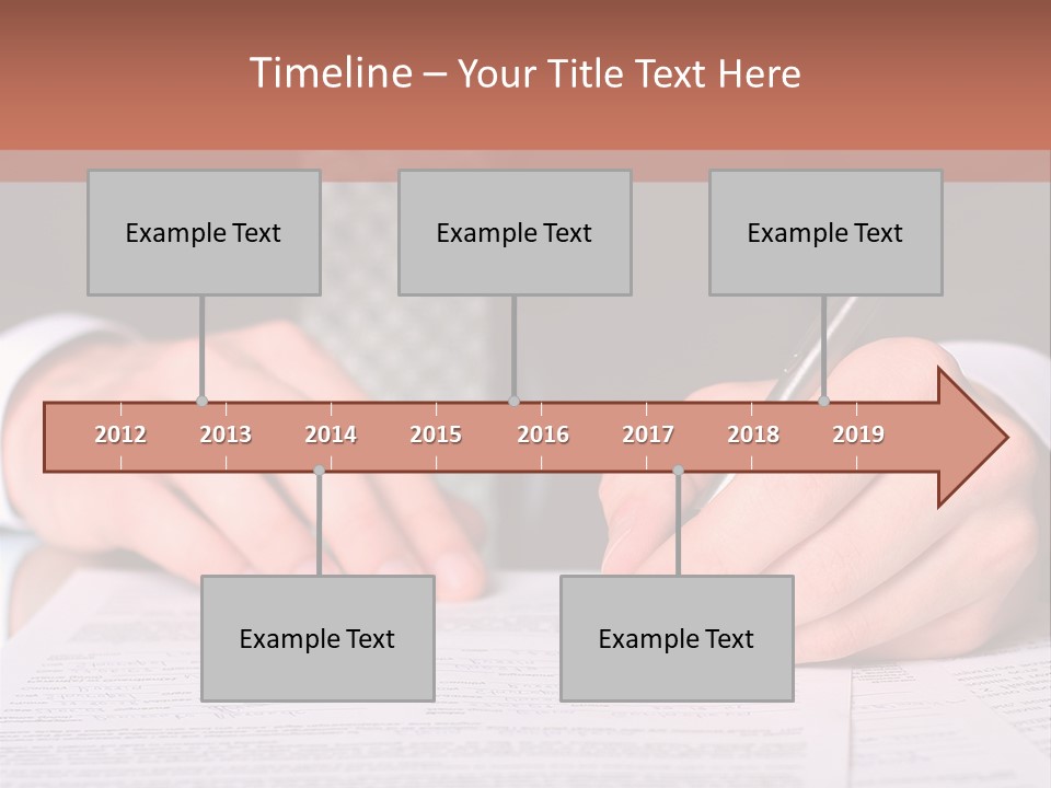 Businessman Writing On A Form PowerPoint Template