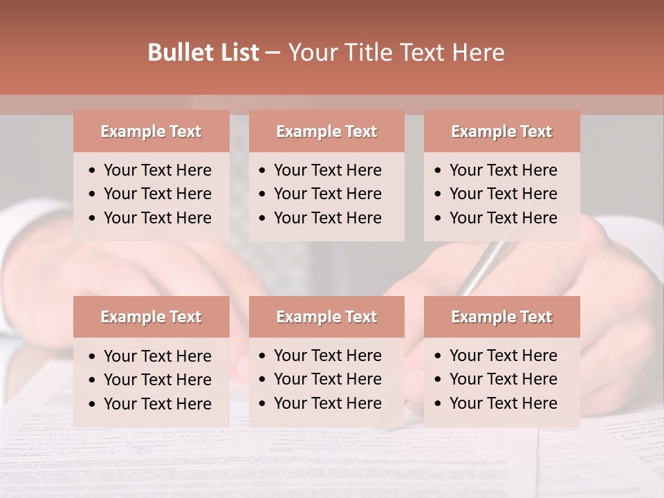 Businessman Writing On A Form PowerPoint Template