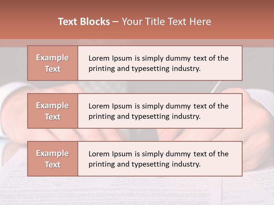 Businessman Writing On A Form PowerPoint Template