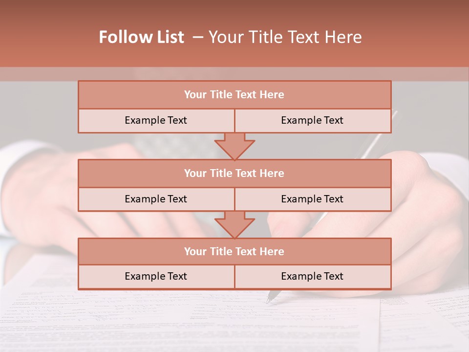 Businessman Writing On A Form PowerPoint Template