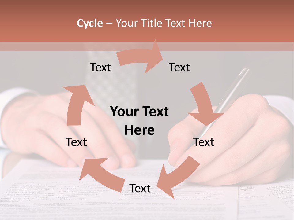 Businessman Writing On A Form PowerPoint Template