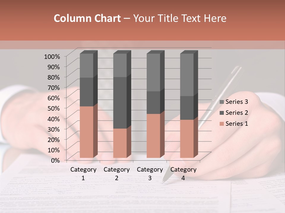 Businessman Writing On A Form PowerPoint Template