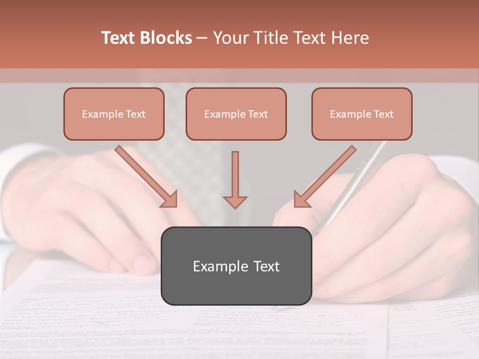 Businessman Writing On A Form PowerPoint Template