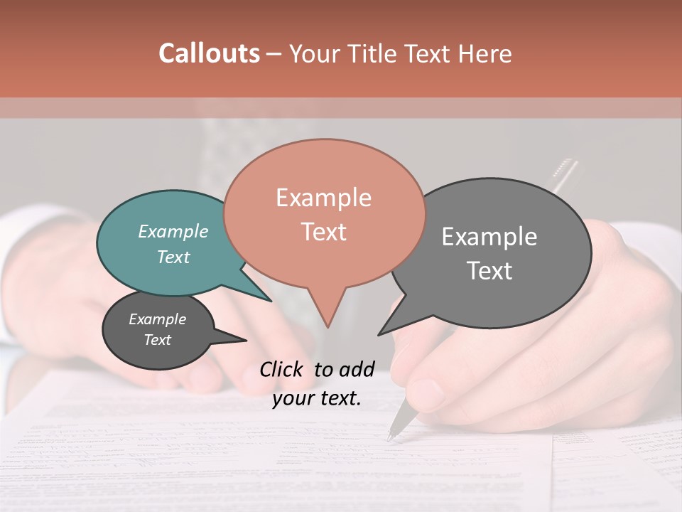 Businessman Writing On A Form PowerPoint Template