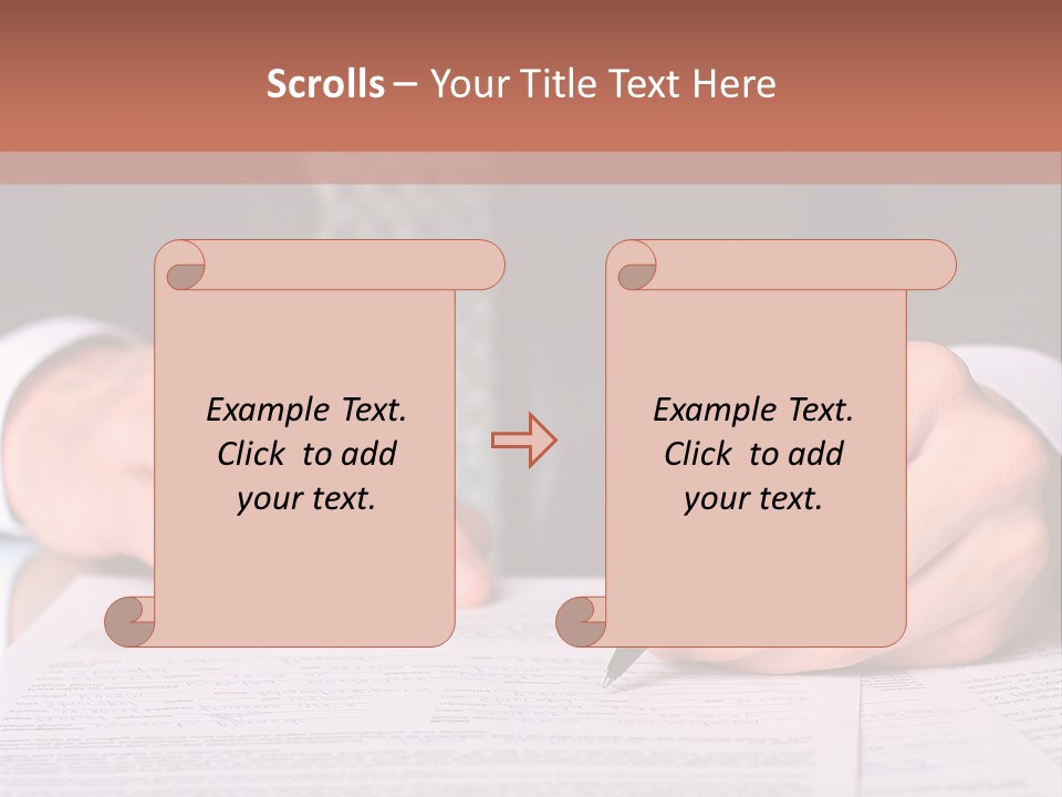 Businessman Writing On A Form PowerPoint Template
