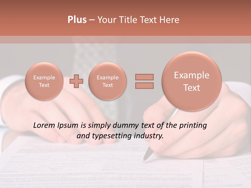 Businessman Writing On A Form PowerPoint Template