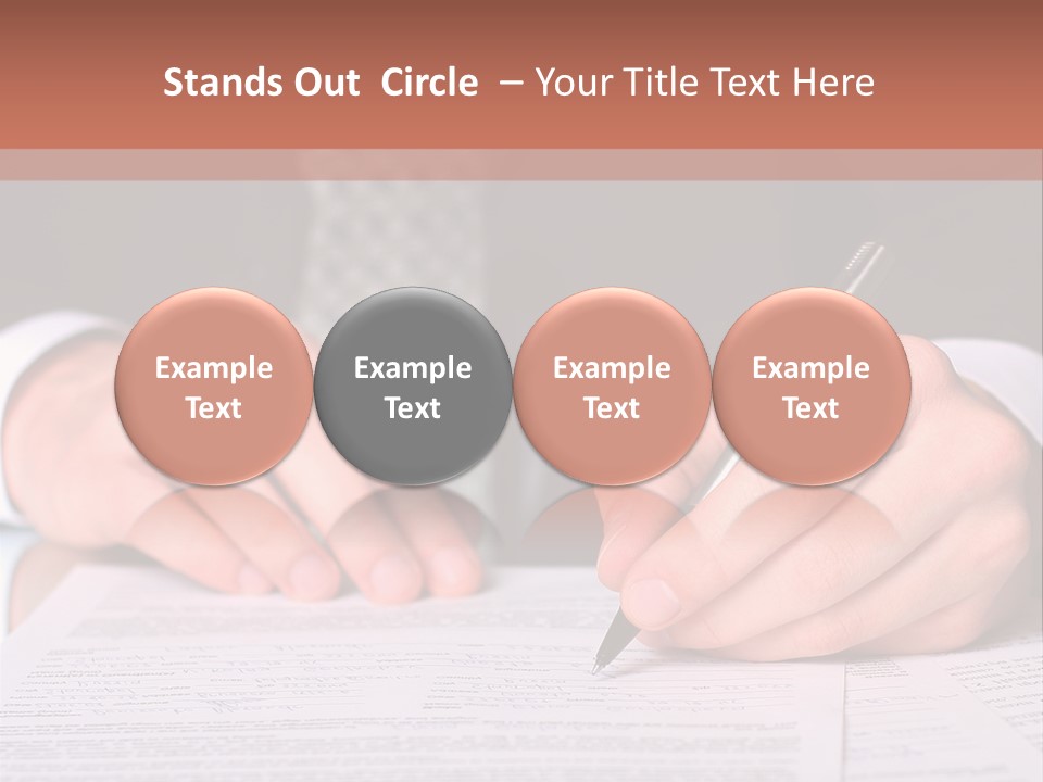 Businessman Writing On A Form PowerPoint Template