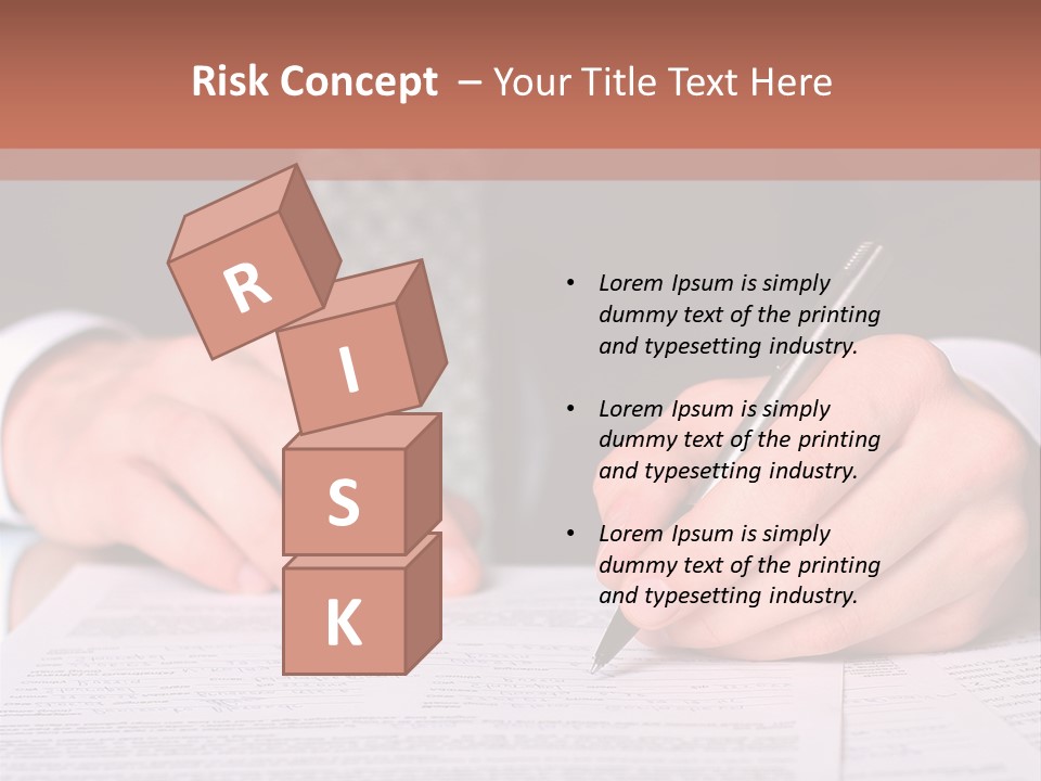 Businessman Writing On A Form PowerPoint Template