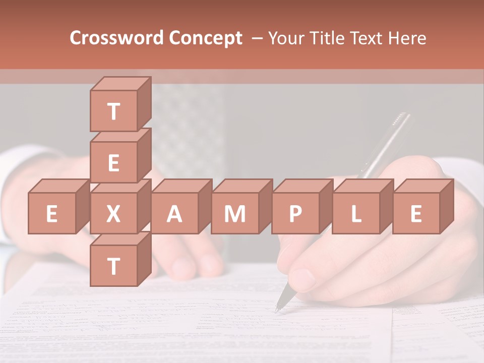 Businessman Writing On A Form PowerPoint Template