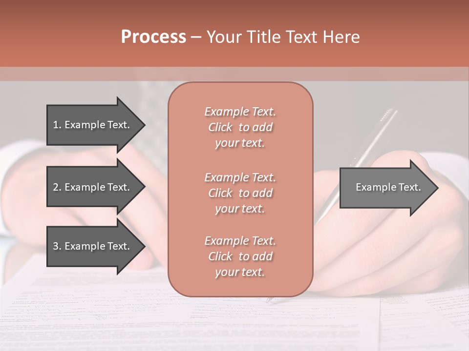 Businessman Writing On A Form PowerPoint Template
