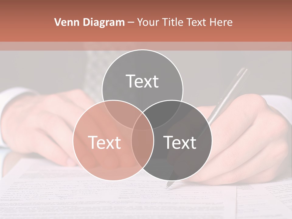 Businessman Writing On A Form PowerPoint Template