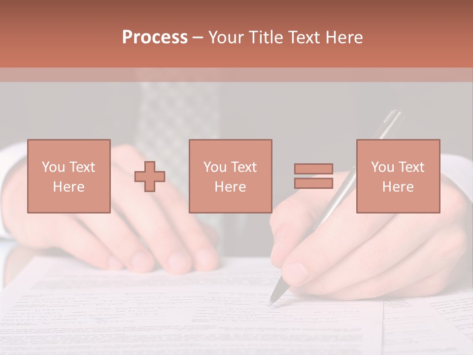 Businessman Writing On A Form PowerPoint Template