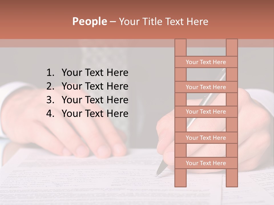 Businessman Writing On A Form PowerPoint Template