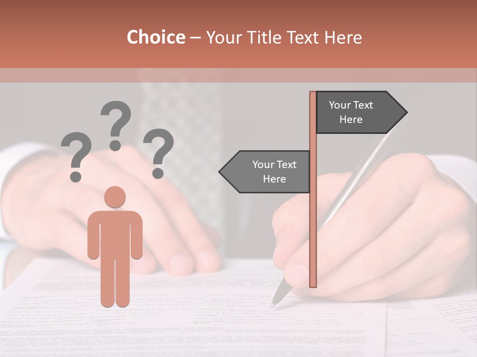 Businessman Writing On A Form PowerPoint Template