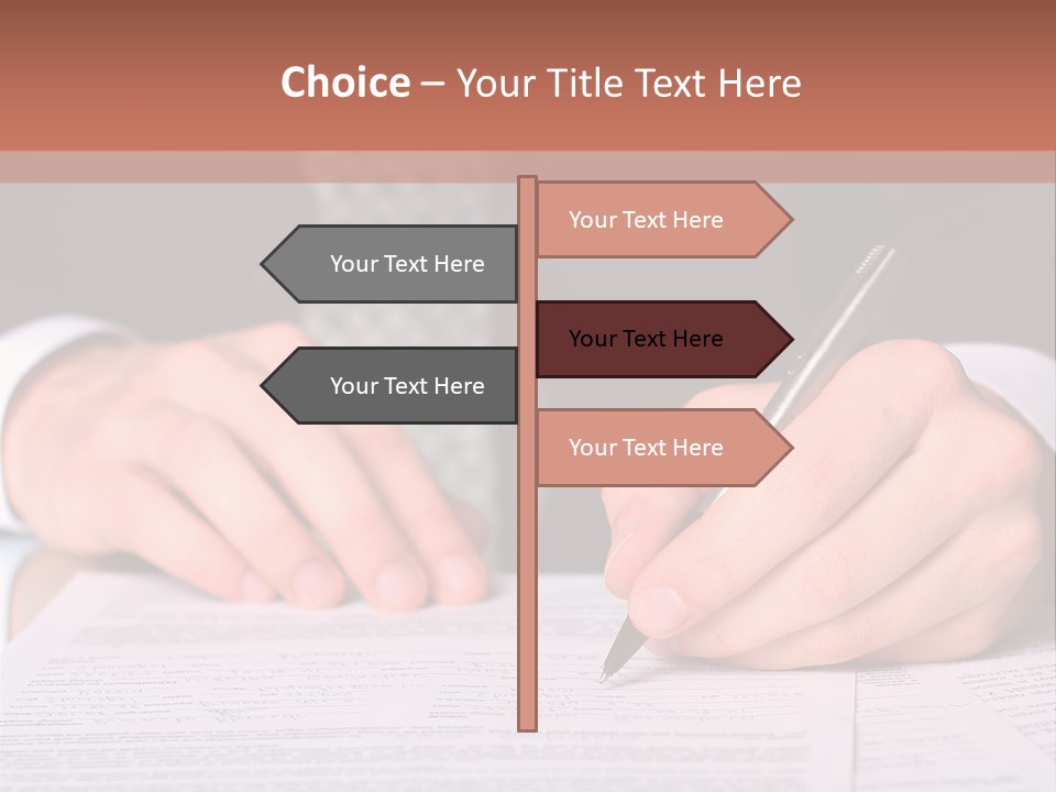Businessman Writing On A Form PowerPoint Template