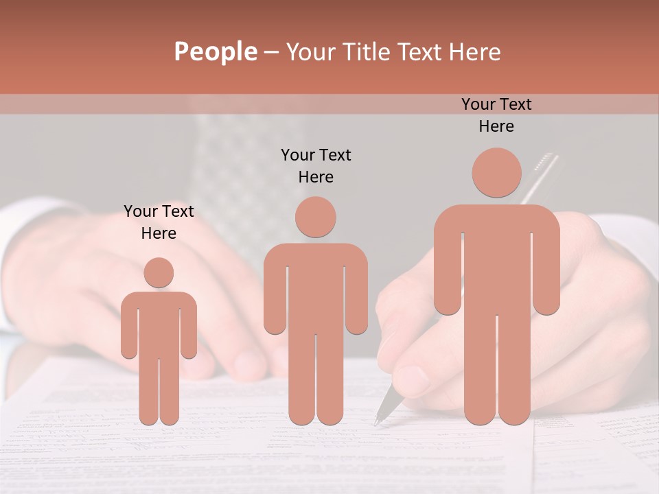 Businessman Writing On A Form PowerPoint Template