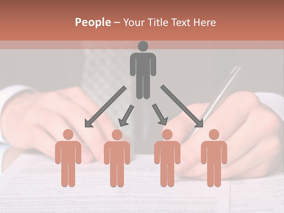 Businessman Writing On A Form PowerPoint Template