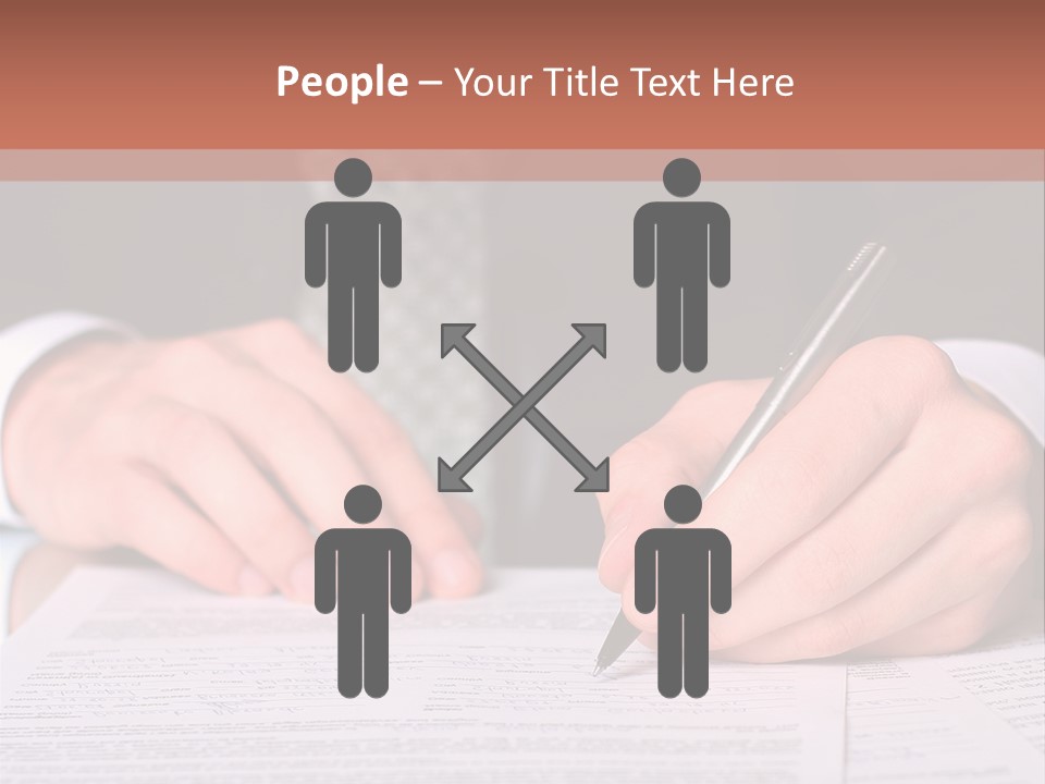 Businessman Writing On A Form PowerPoint Template