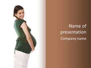 The Pregnant Female On A White Background PowerPoint Template