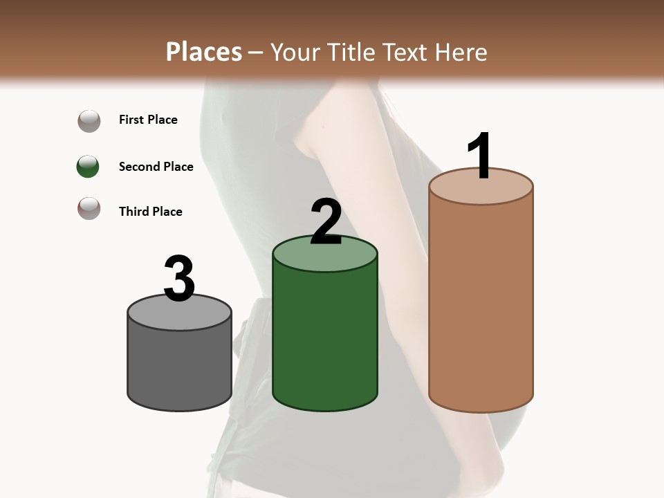 The Pregnant Female On A White Background PowerPoint Template