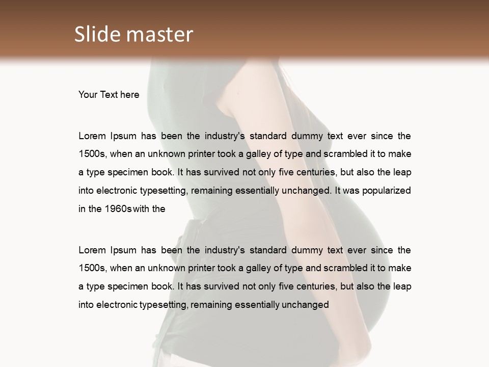 The Pregnant Female On A White Background PowerPoint Template