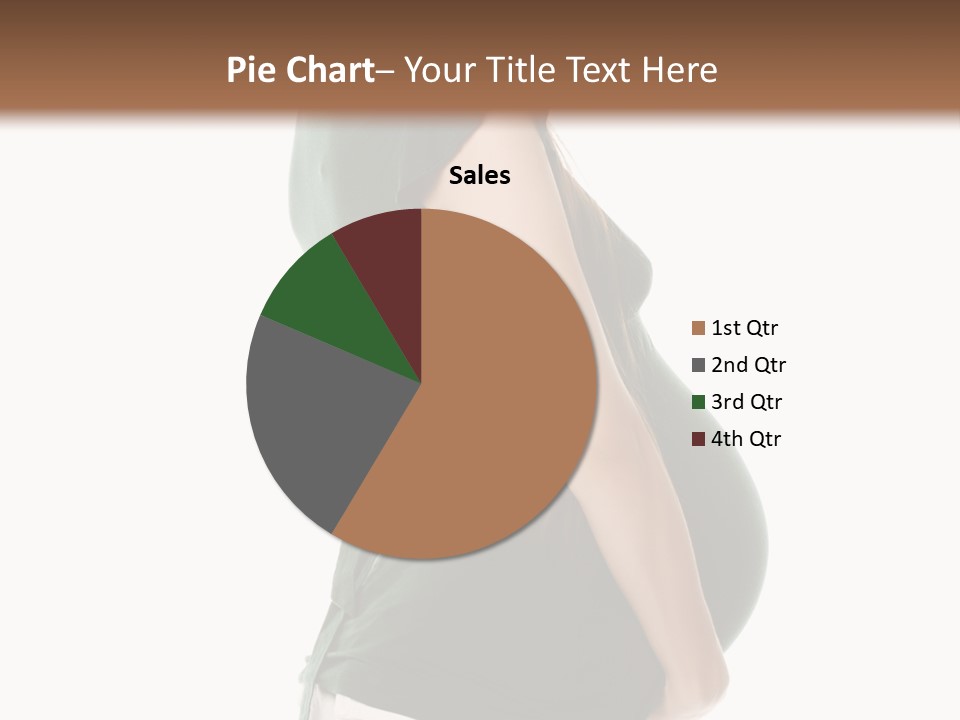 The Pregnant Female On A White Background PowerPoint Template