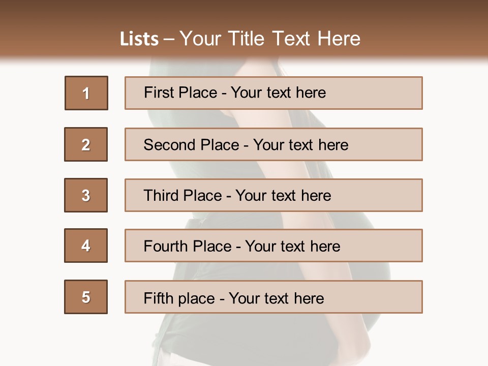 The Pregnant Female On A White Background PowerPoint Template