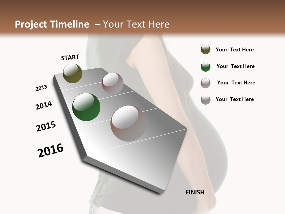 The Pregnant Female On A White Background PowerPoint Template