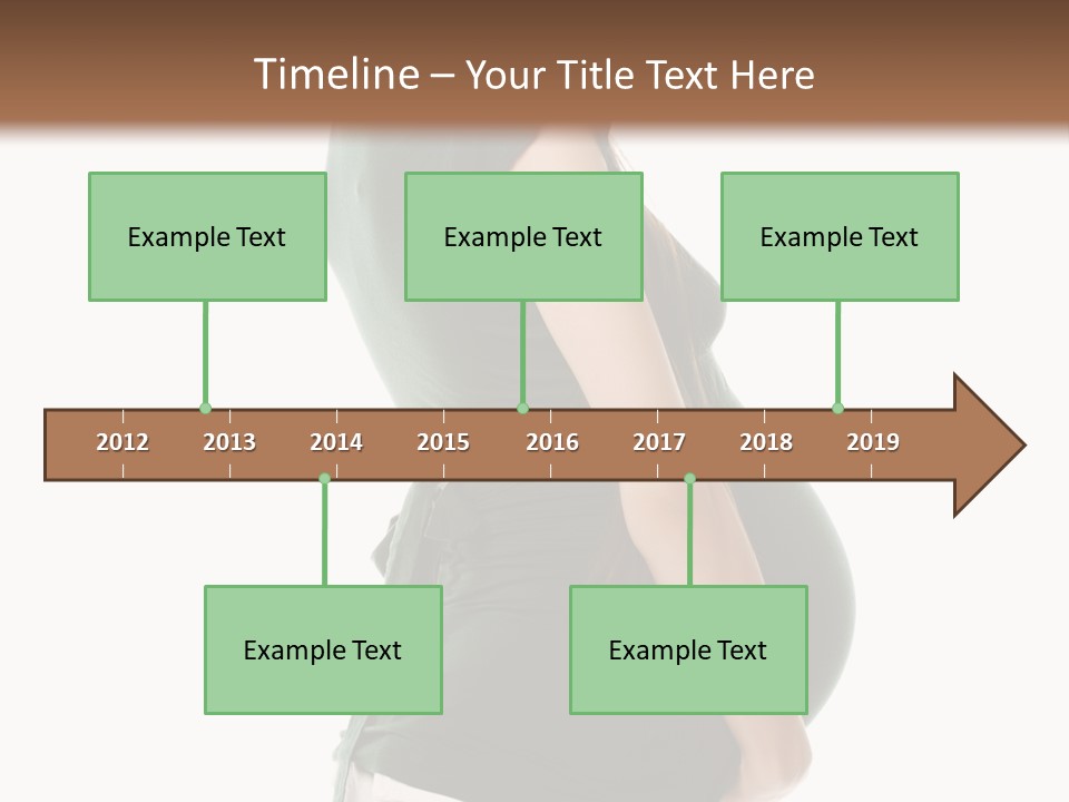 The Pregnant Female On A White Background PowerPoint Template