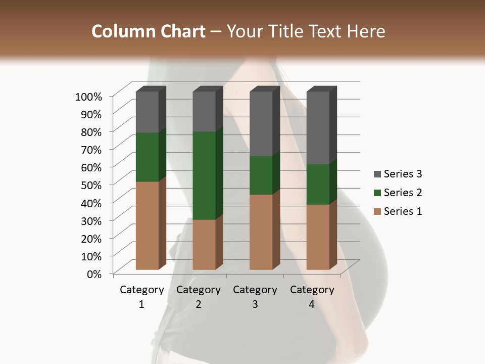 The Pregnant Female On A White Background PowerPoint Template