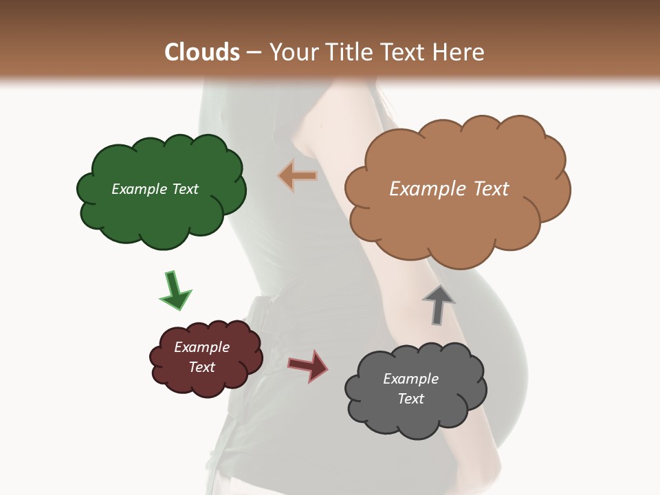 The Pregnant Female On A White Background PowerPoint Template