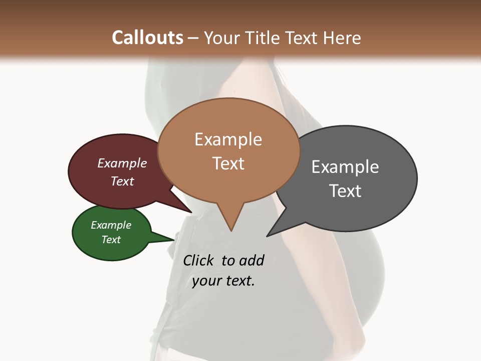 The Pregnant Female On A White Background PowerPoint Template