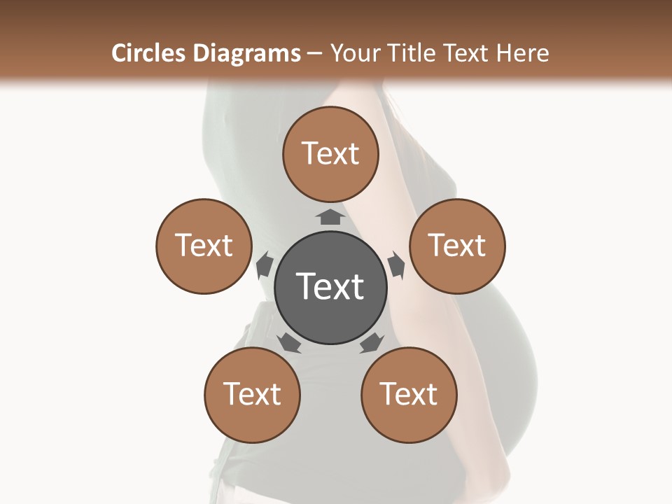 The Pregnant Female On A White Background PowerPoint Template