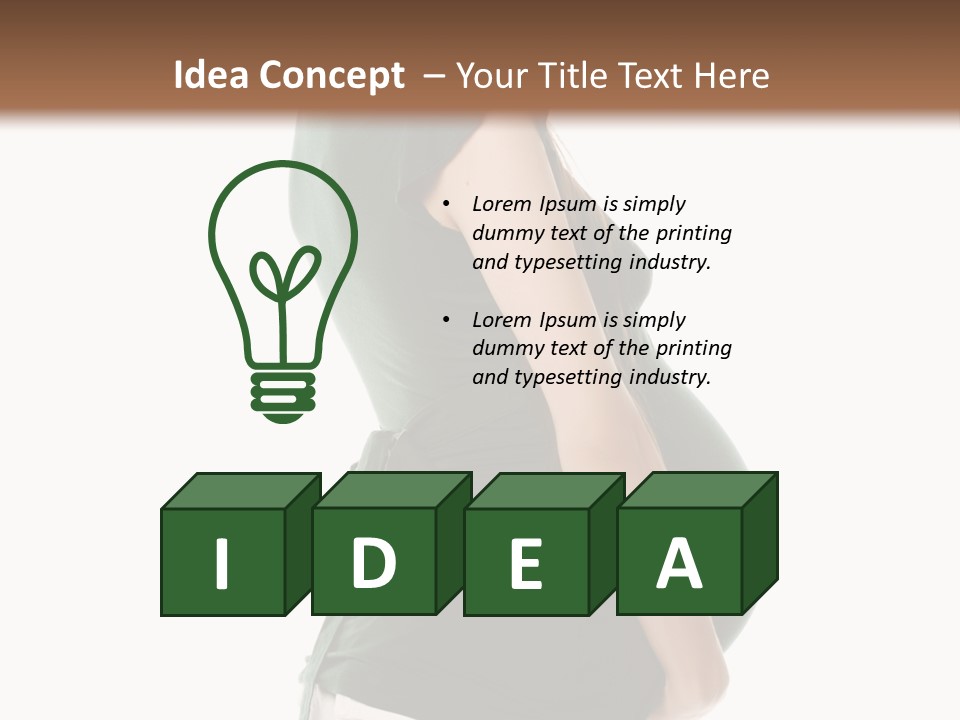 The Pregnant Female On A White Background PowerPoint Template