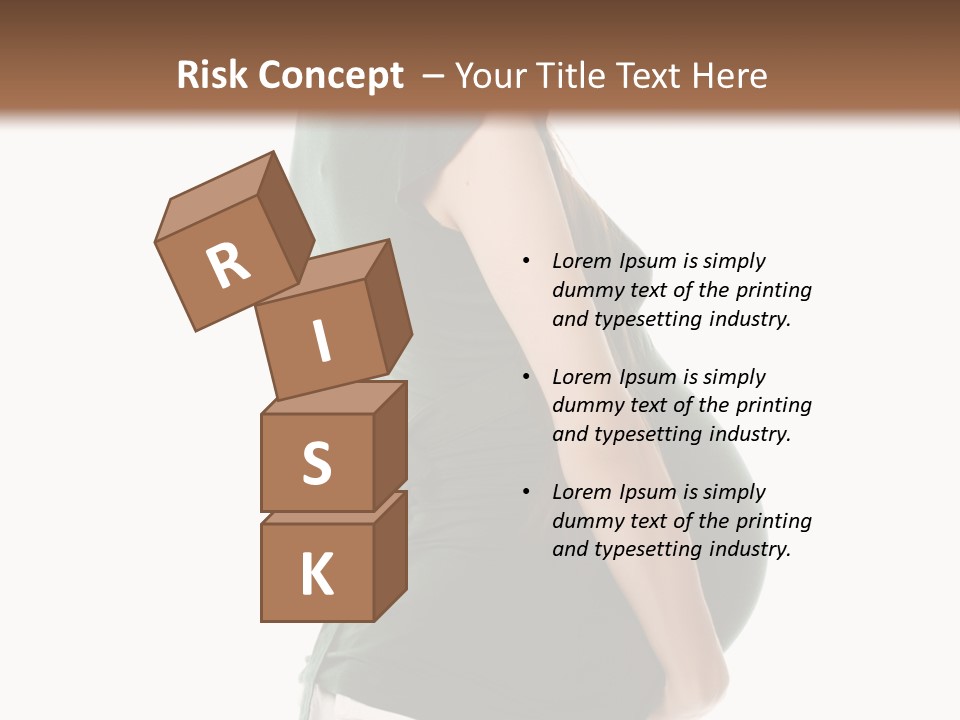 The Pregnant Female On A White Background PowerPoint Template