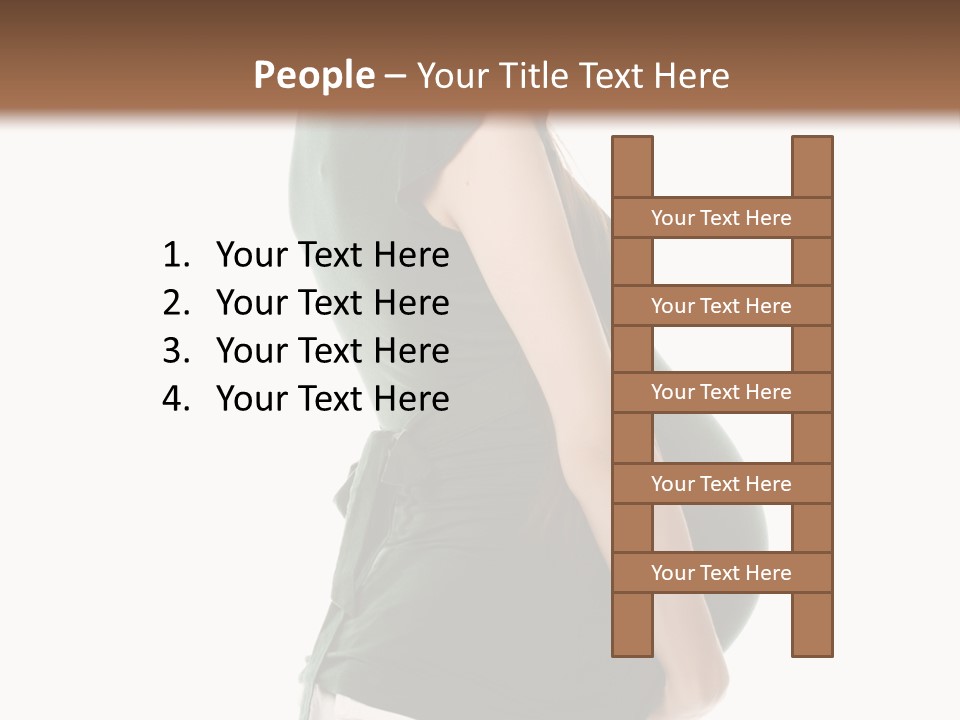 The Pregnant Female On A White Background PowerPoint Template