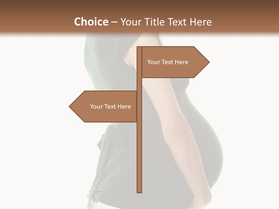 The Pregnant Female On A White Background PowerPoint Template