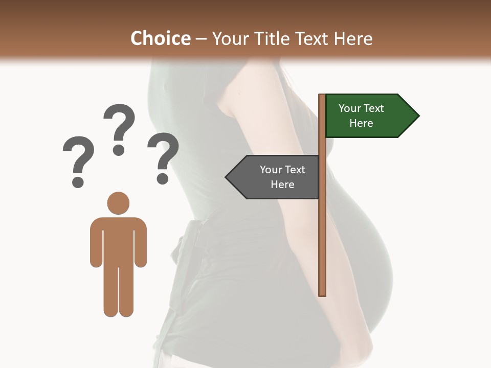 The Pregnant Female On A White Background PowerPoint Template